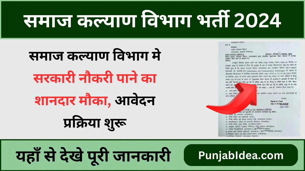 Social Welfare Department Vacancy 2024